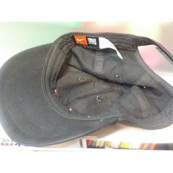 Nike Just Do It Strapback Hat Ball Cap Black w/ Pink Swoosh Toddler Size - Picture 5 of 5